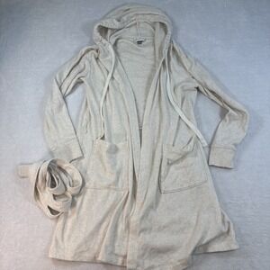 Aerie XXS Short Cream Robe College Dorm Hooded Long‎ Sleeve